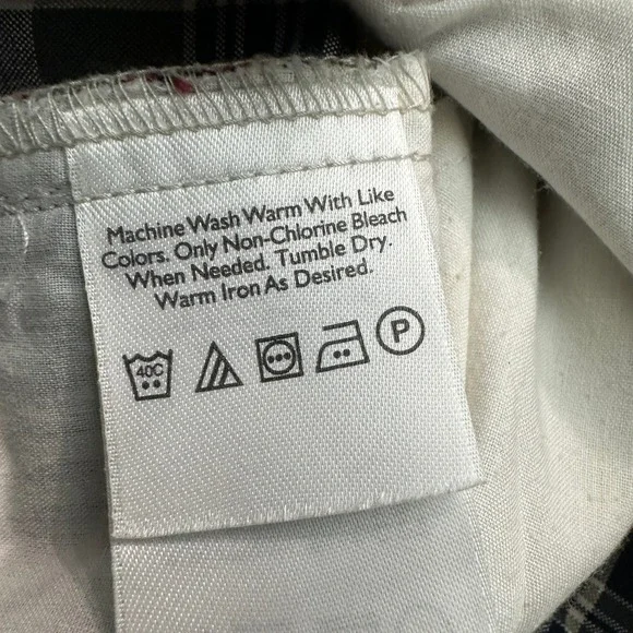 Eddie Bauer Mens Navy Green Cranberry Plaid Pleated Front‎ Shorts Size 35 Cotton - Picture 6 of 6